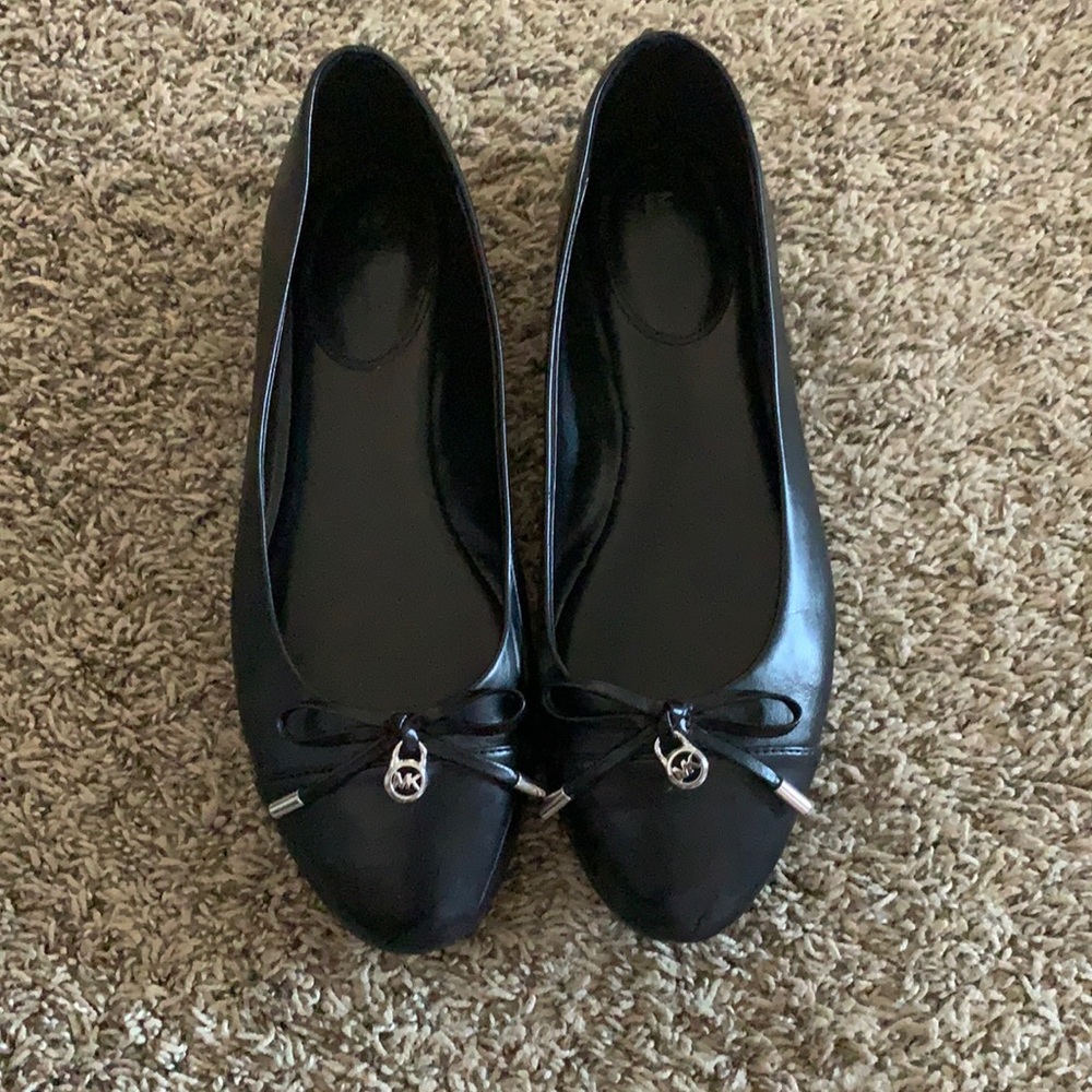 Black Leather Ballet Flats